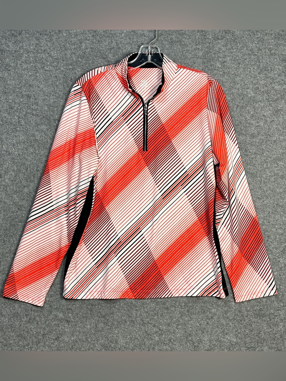 Tail White Label Women L Black White Coral 1/4 Zip Pullover Golfcore Athleisure